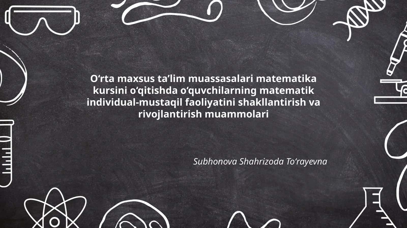 O‘rta maxsus ta’lim muassasalari matematika kursi