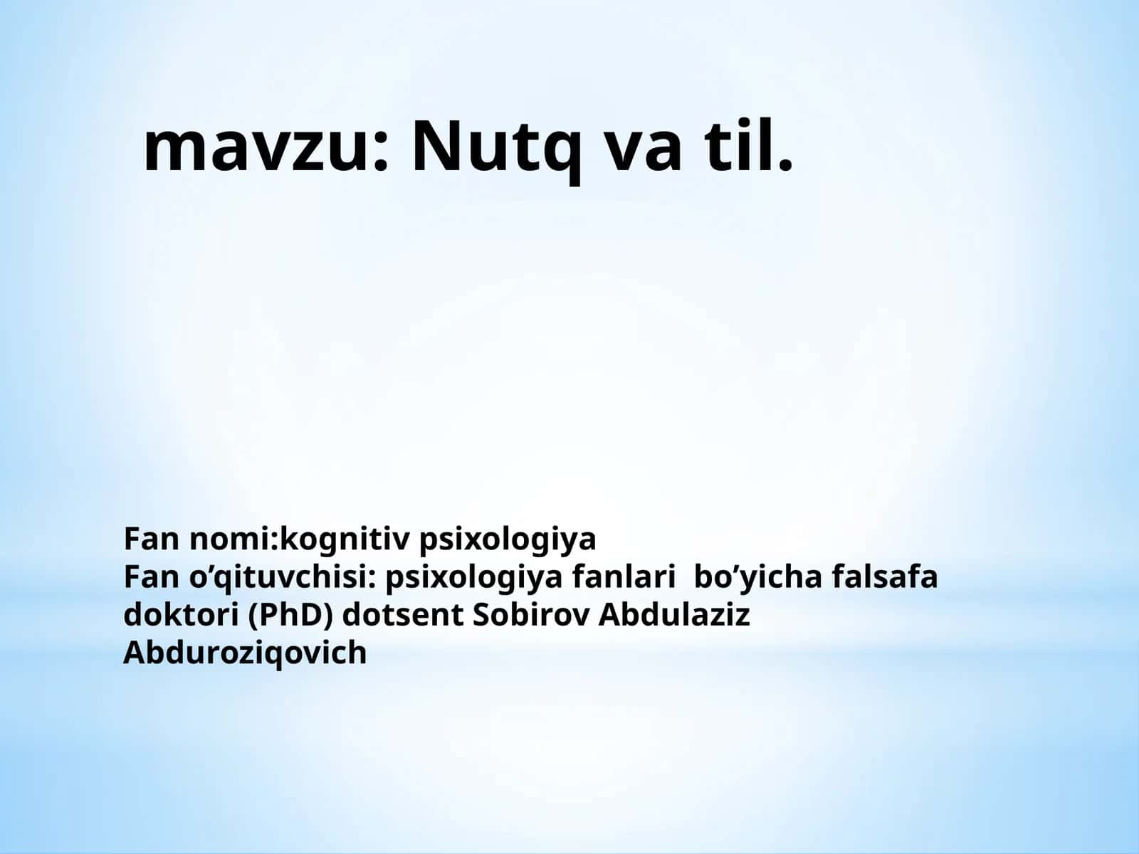 Nutq va til