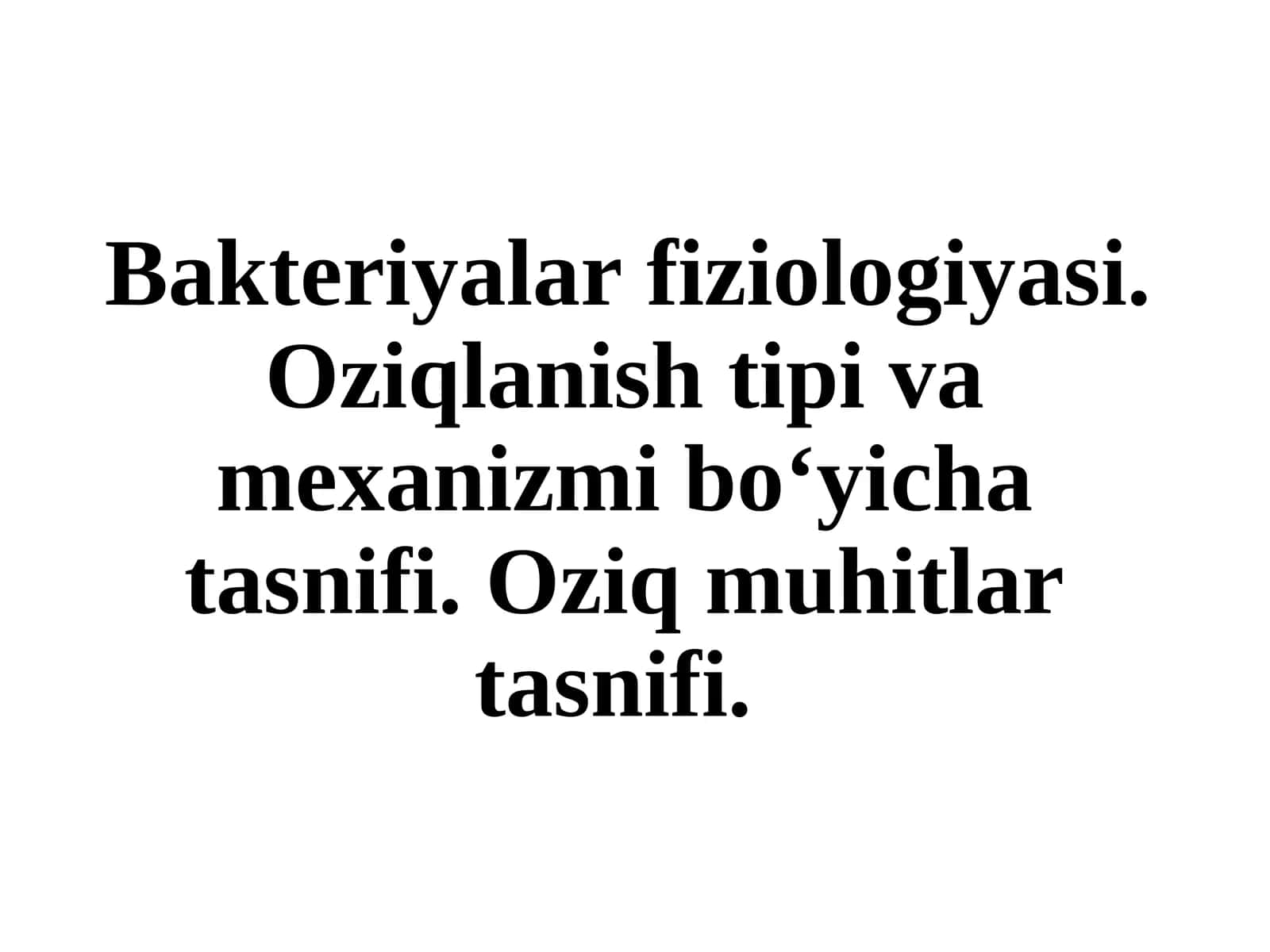 Bakteriyalar fiziologiyasi