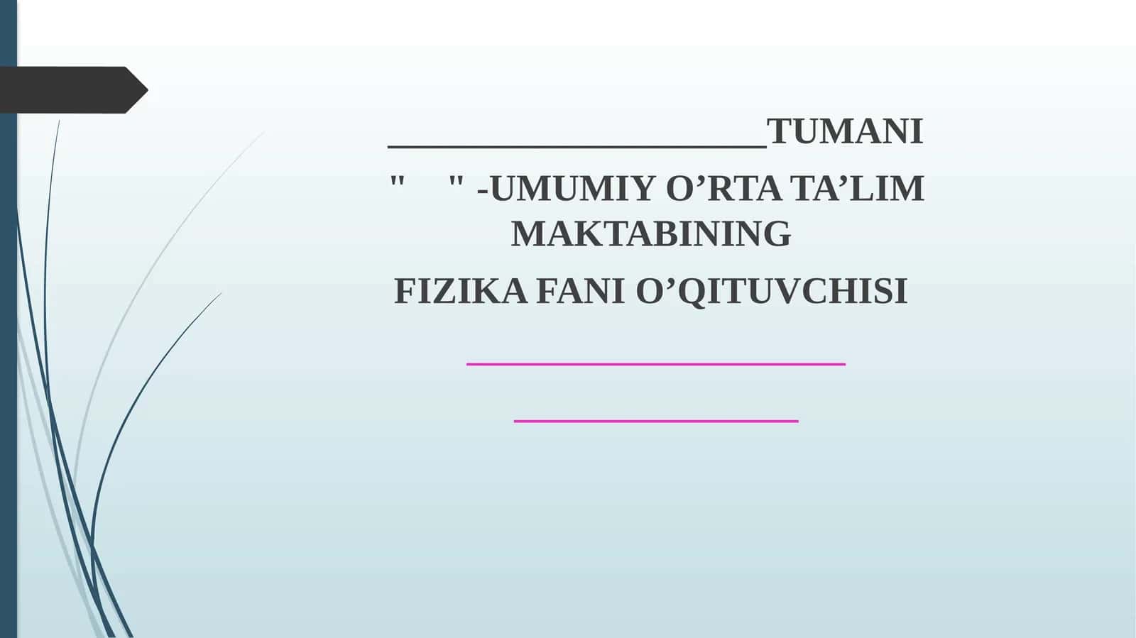 To‘g‘ri chiziqli tekis harakat haqida tushuncha dars ishlanma