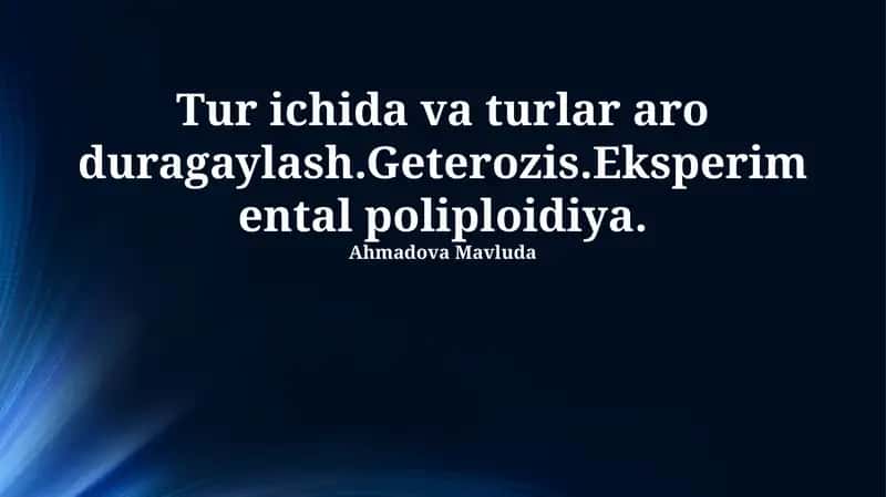 Tur ichidagi va turlararo duragaylanish