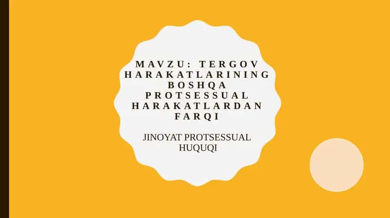 Tergov harakatlarining boshqa protsessual harakatlardan farqi