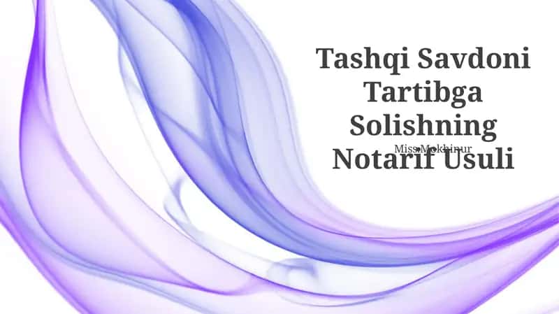 Tashqi Savdoni Tartibga Solishning Notarif Usuli