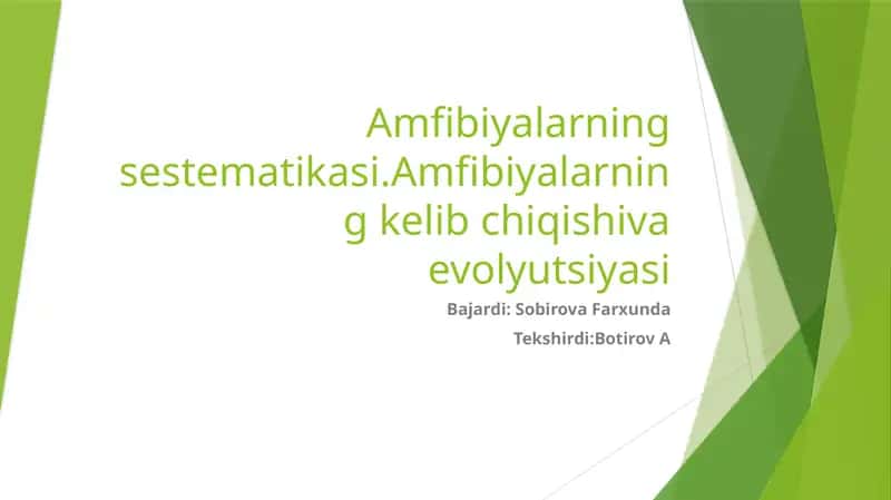 Amfibiyalarning sistematisi