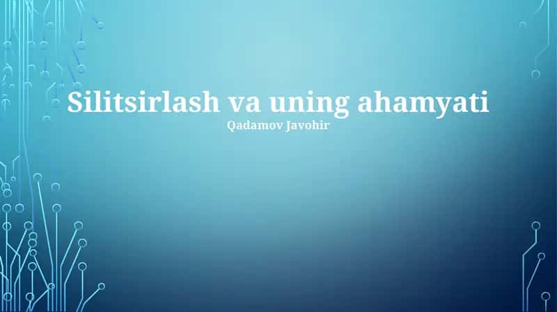 Silitsirlash va uning ahamyati