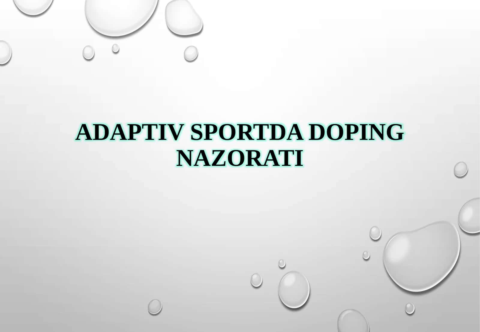 Adaptiv sportda doping nazorati