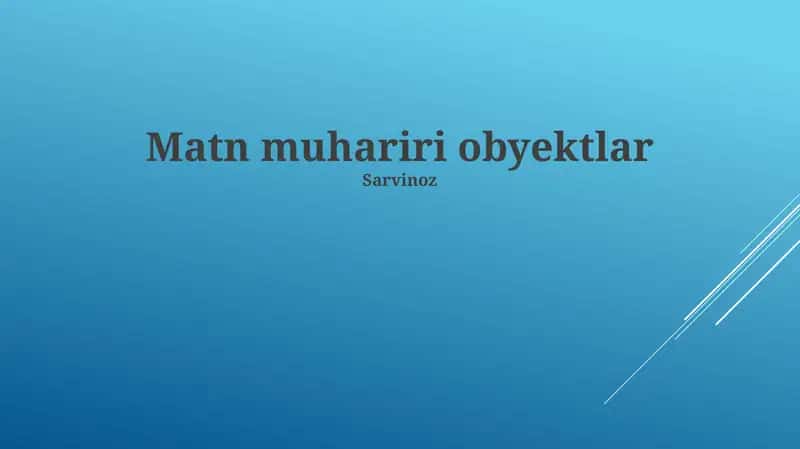 Matn Muharriri Ob'ektlar
