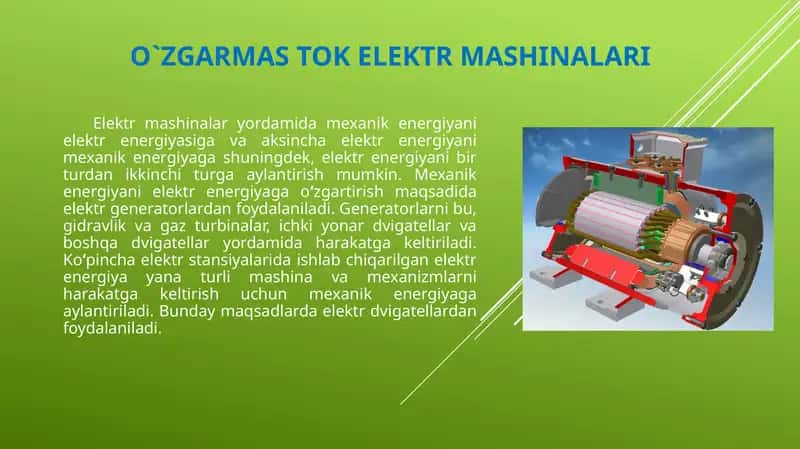O`zgarmas tok mashinalari