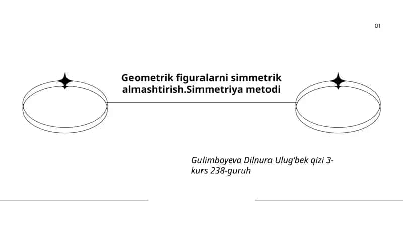 Geometrik figuralarni simmetrik almashtirish.Simmetriya metodi