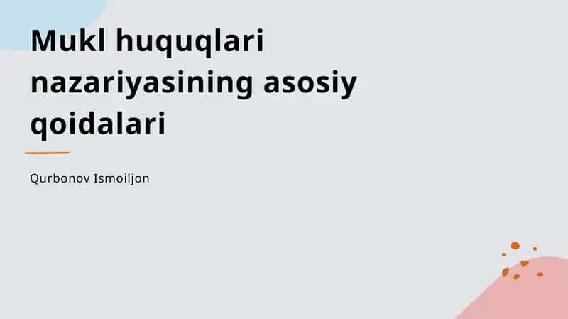 Mulkiy huquqlari nazariyasi