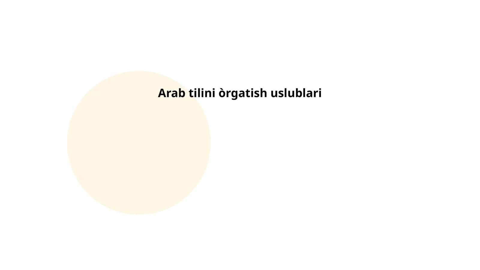 Arab tilini òrgatish uslublari
