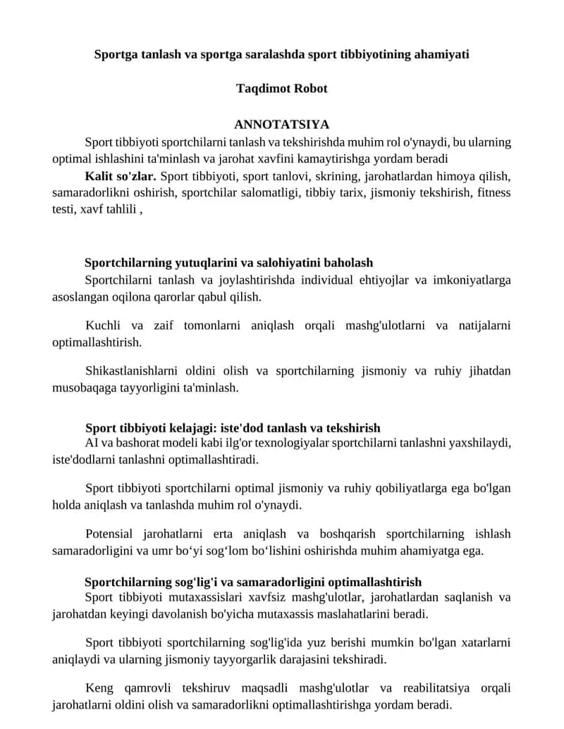 Sport Tibbiyoti