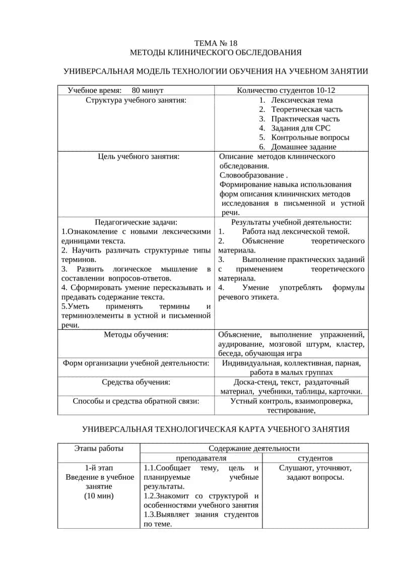 Методы клинического обследования