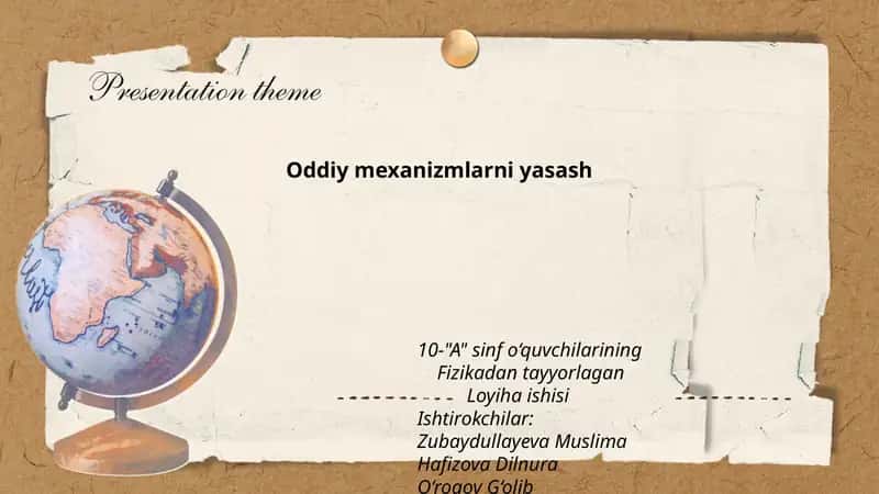 Oddiy mexanizmlarni yasash