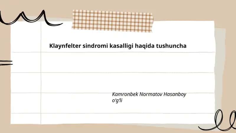 Klaynfelter sindromi kasalligi haqida tushuncha