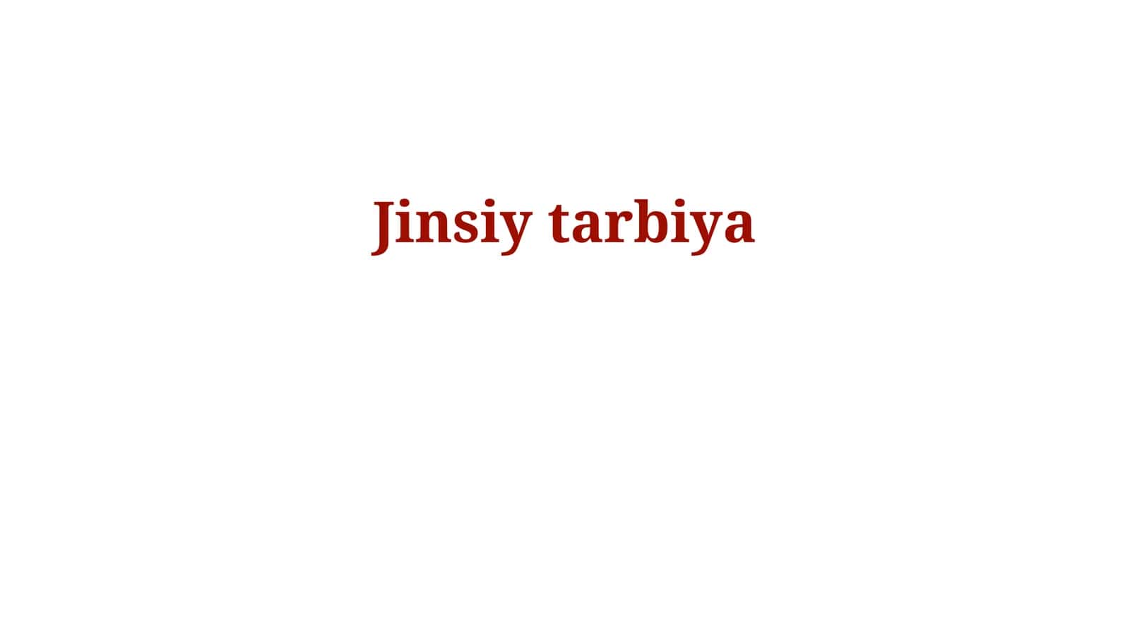 Jinsiy tarbiya