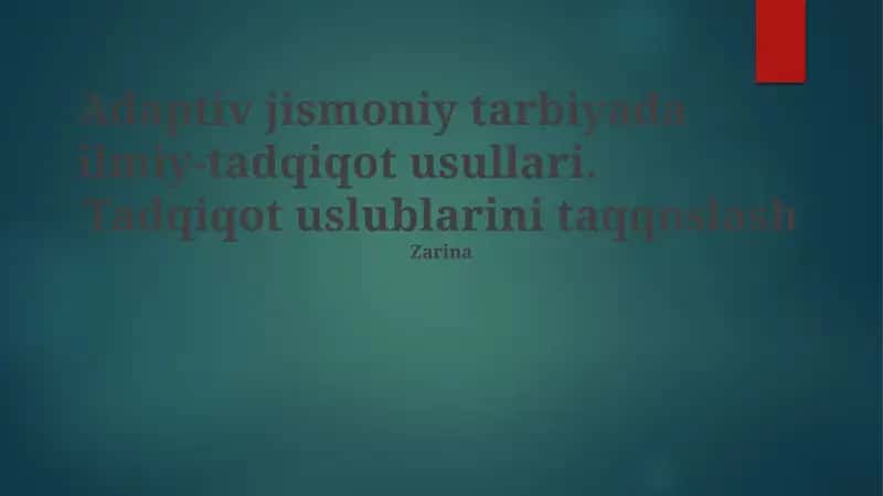 Adaptiv jismoniy tarbiya