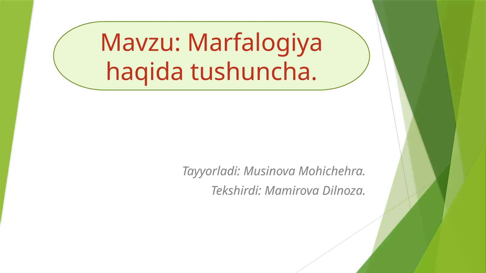 Marfalogiya haqida tushuncha