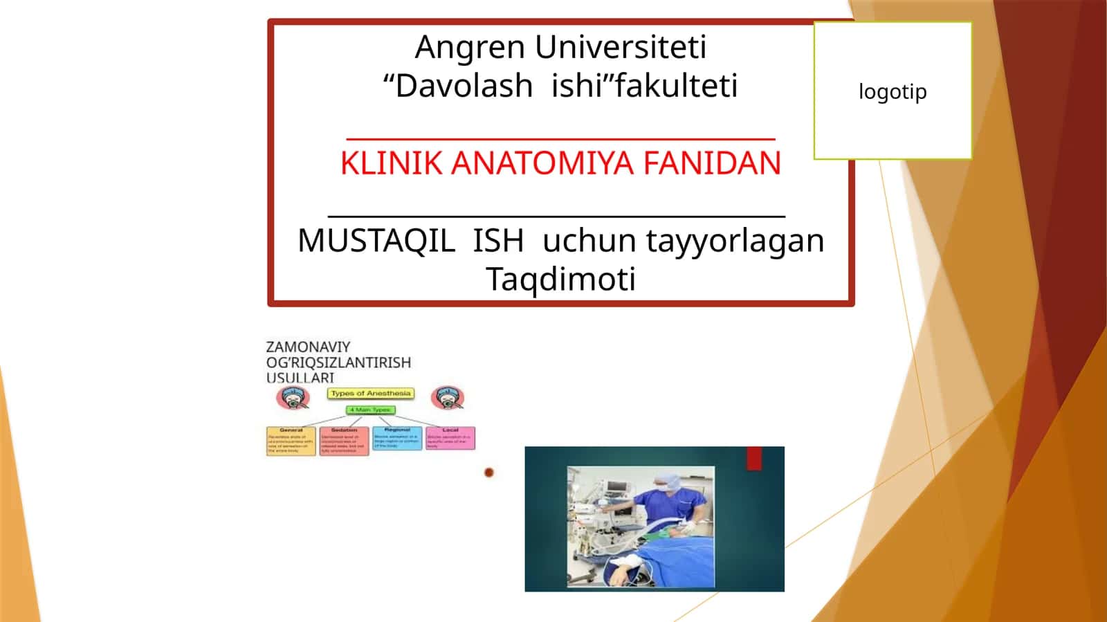 KLINIK ANATOMIYA FANIDAN