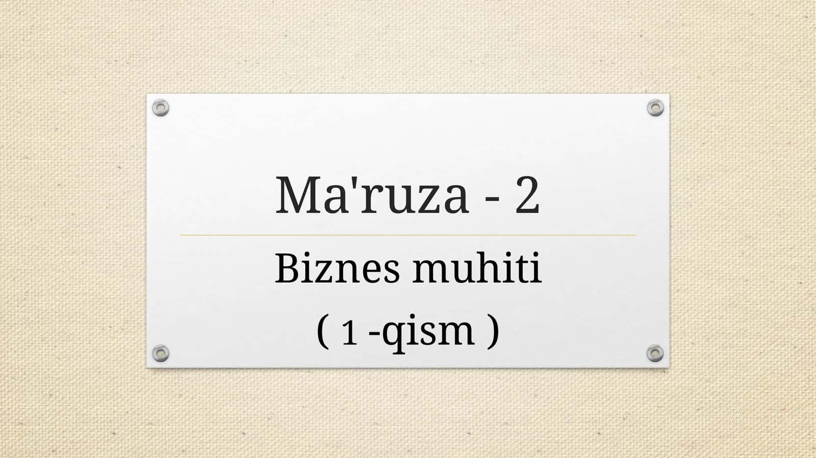 Biznes muhiti