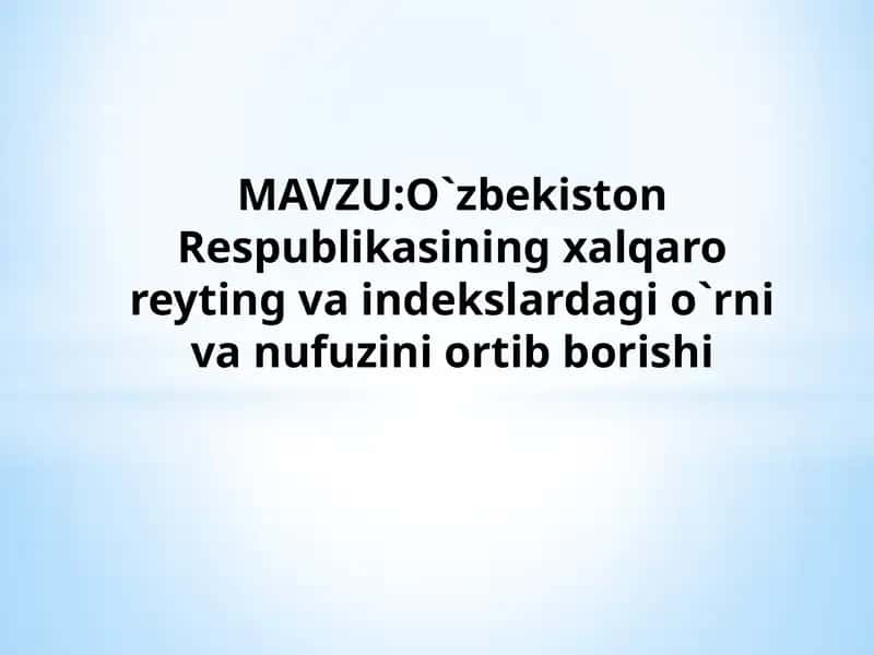 Xalqaro reyting vaindekslar
