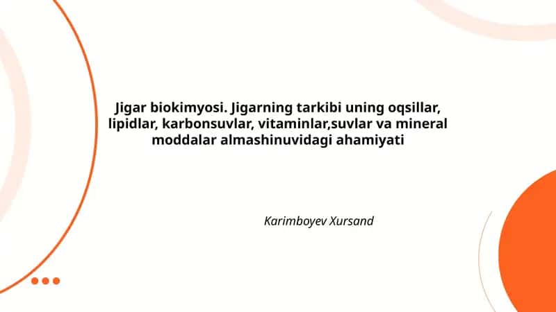 Jigar biokimyosi