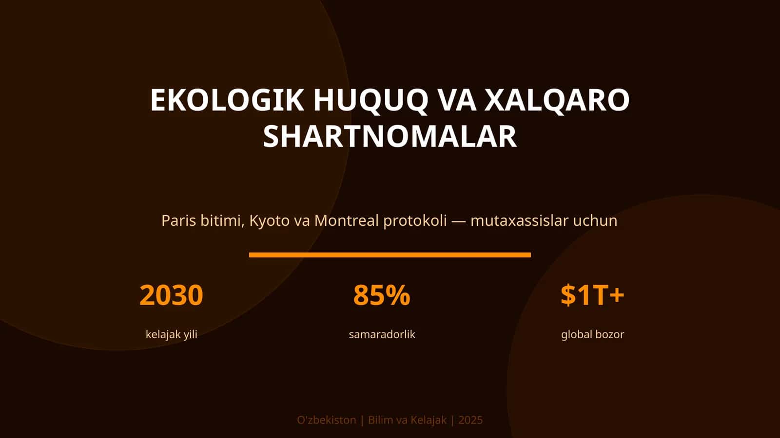 EKOLOGIK HUQUQ VA XALQARO SHARTNOMALAR