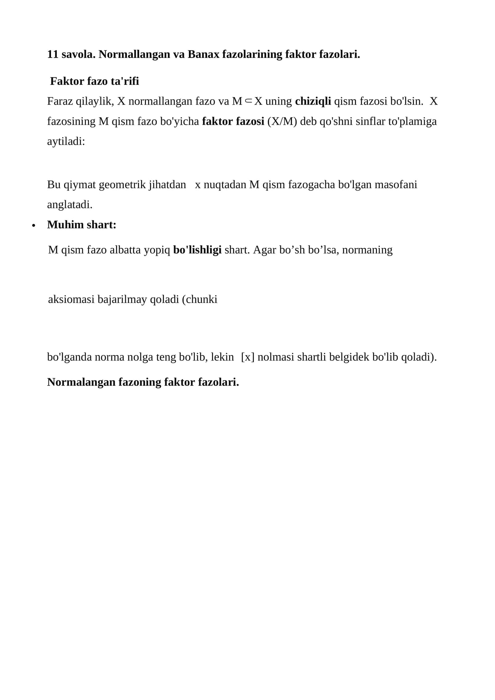 Normalangan fazolarining faktor fazolari