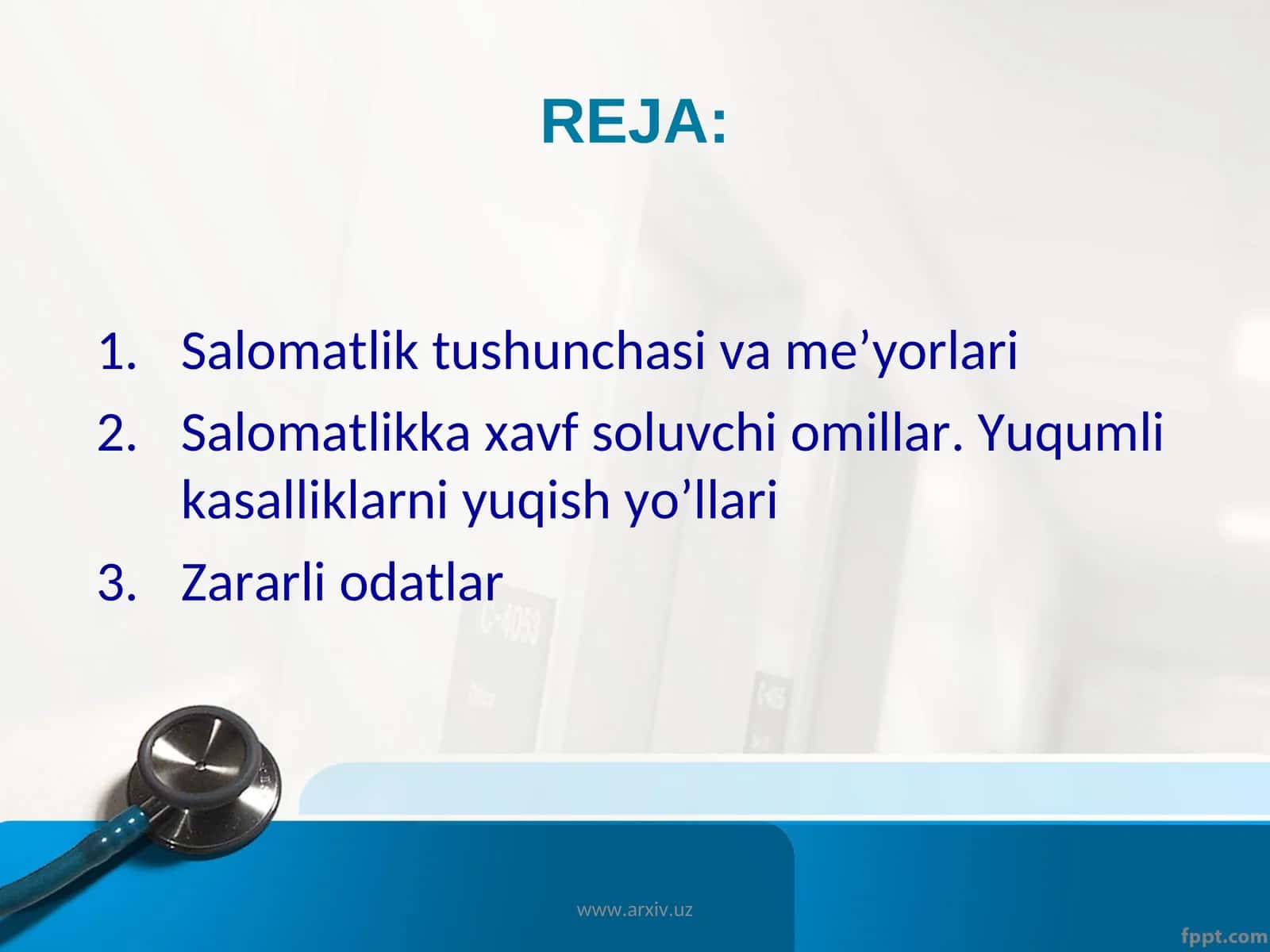 Salomatlik tushunchasi va me’yorlari
