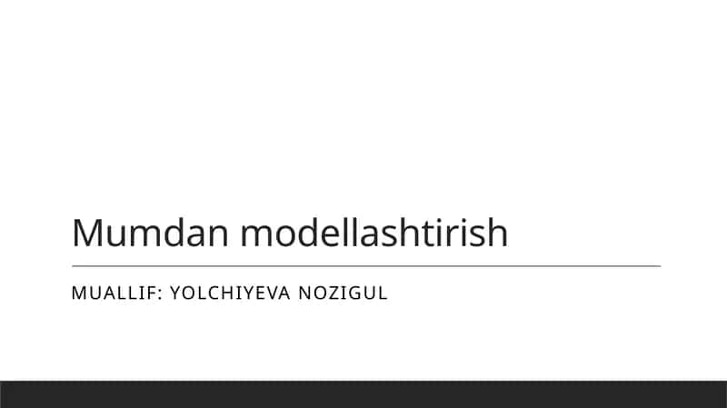 Mumdan modellashtirish