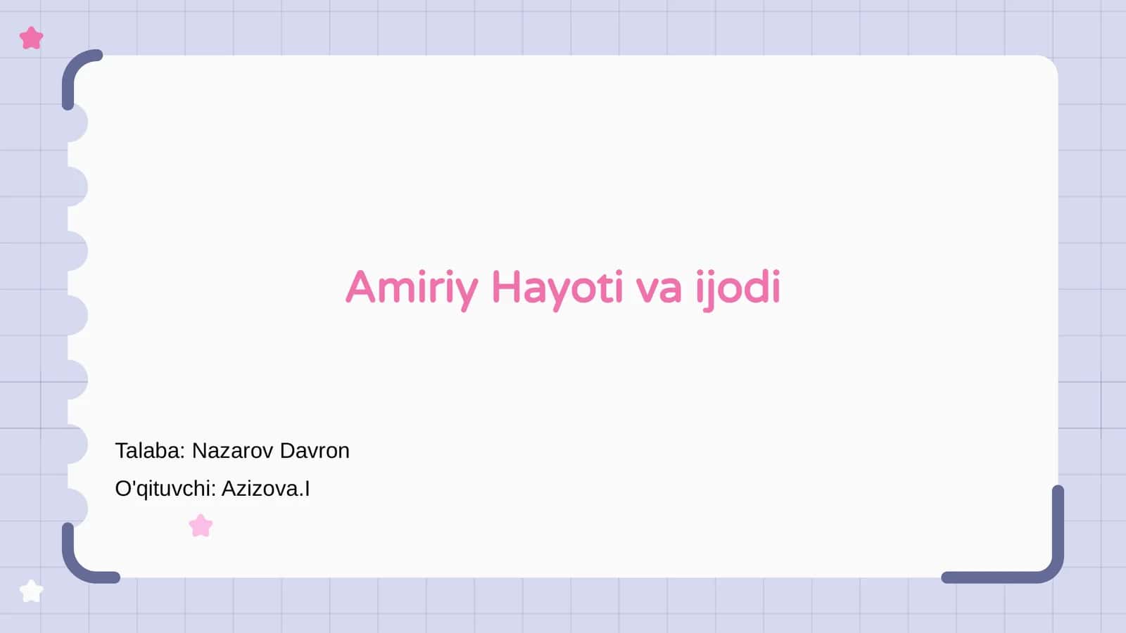 Amiriy Hayoti va Ijodi