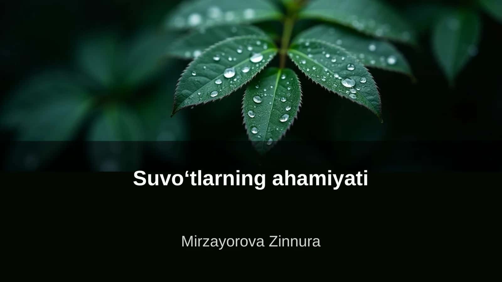 Suvoʻtlarning ahamiyati