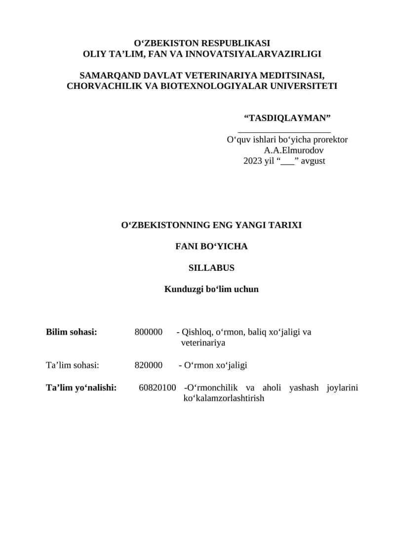 O‘zbekistonning eng yangi tarixi
