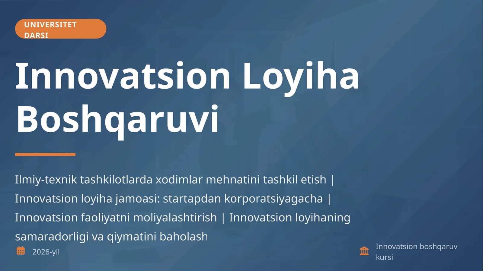 Innovatsion Loyiha Boshqaruvi