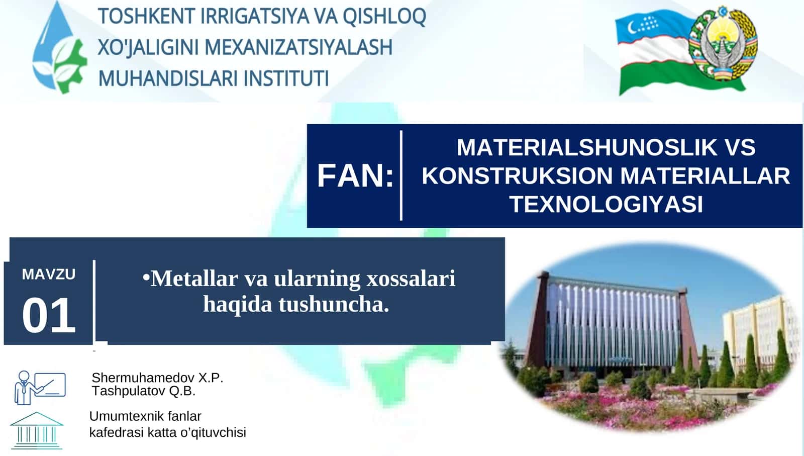 Metallar va ularning xossalari haqida tushuncha