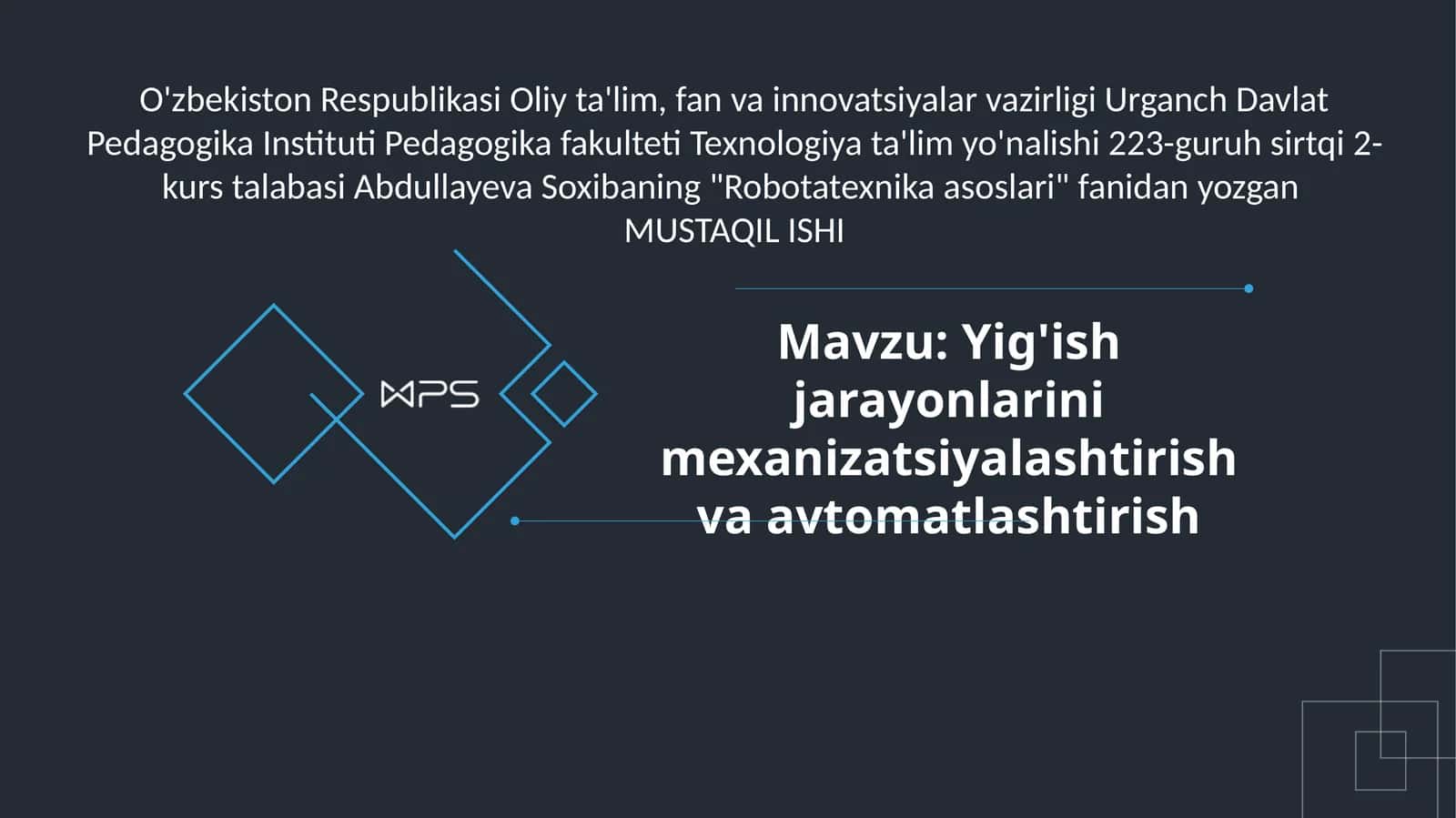 Robotatexnika asoslari