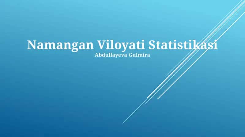 Namangan Viloyati Statistikasi