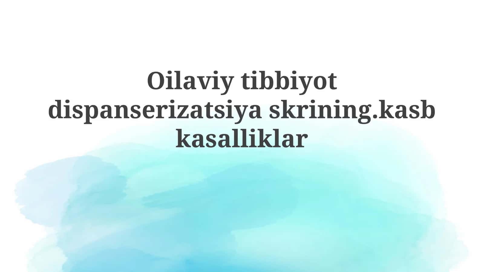 Kasb kasalliklari skriningi