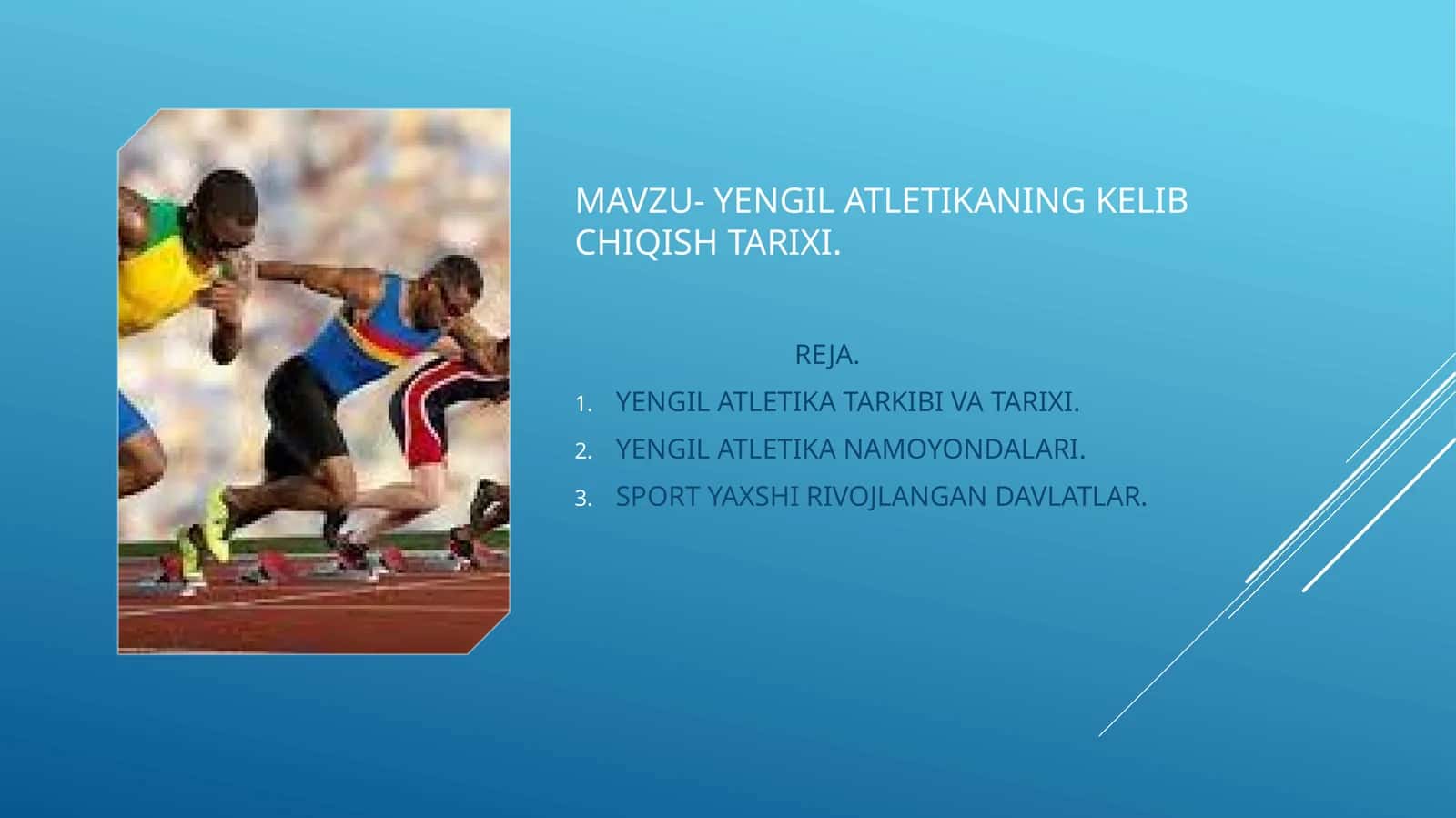 YENGIL ATLETIKANING KELIB CHIQISH TARIXI