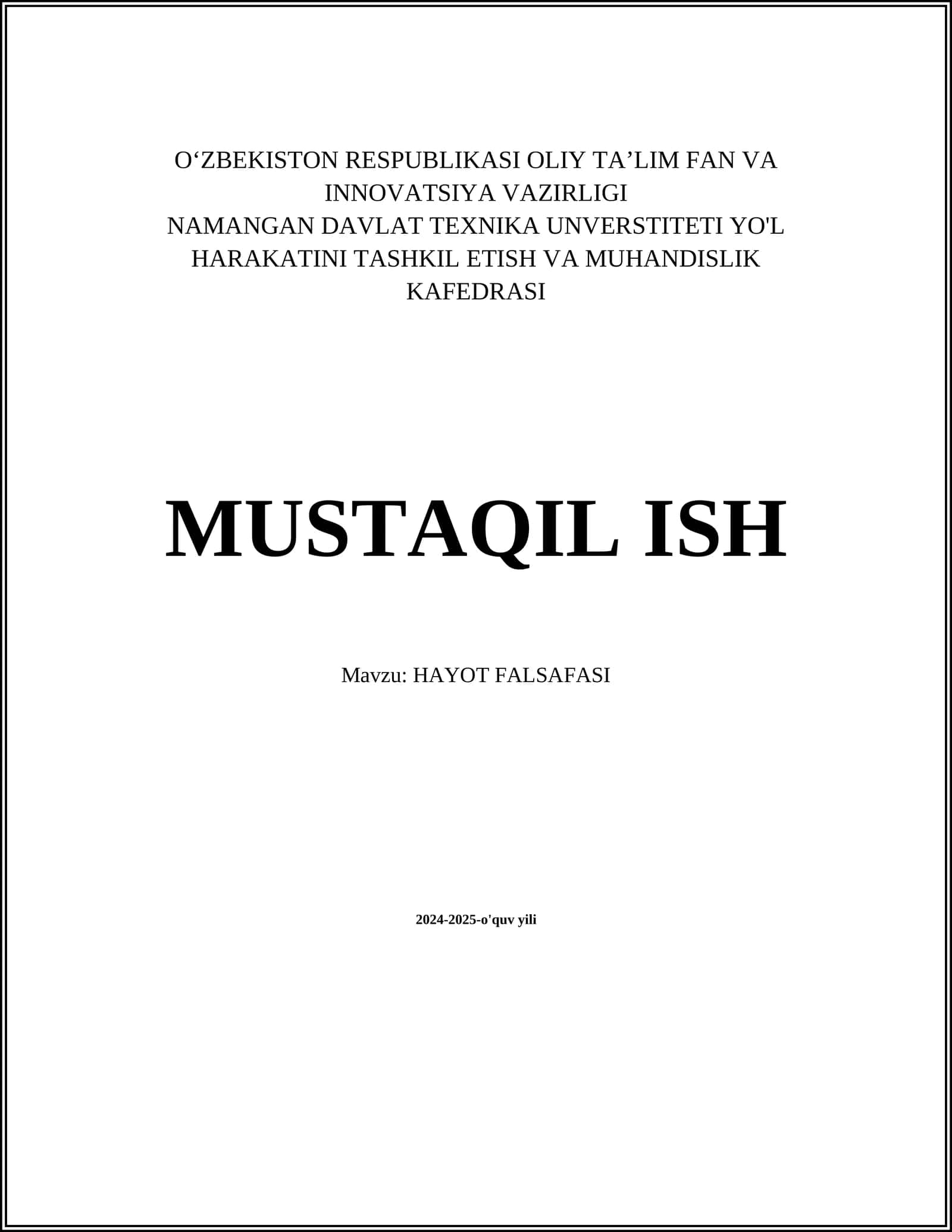 HAYOT FALSAFASI