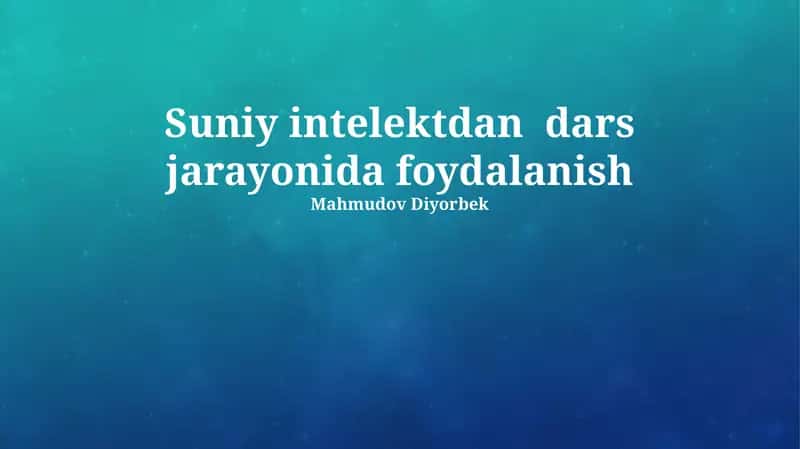 Sun'iy intellekt