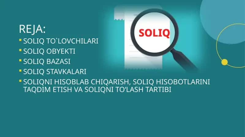 YER QARIDAN FOYDALANGANLIK UChUN SOLIQ
