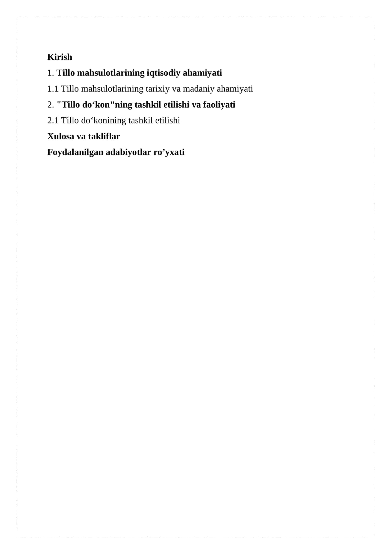 Tillo mahsulotlarining iqtisodiy ahamiyati