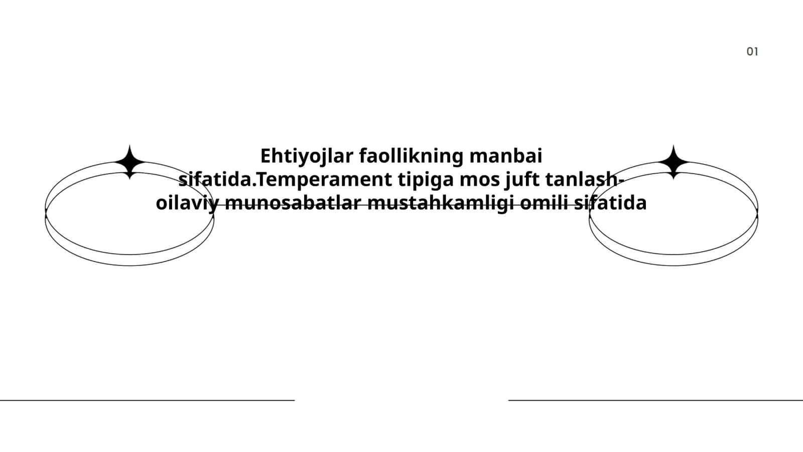 Ehtiyojlar faollikning manbai sifatida.Temperament tipiga mos juft tanlash- oilaviy munosabatlar mustahkamligi omili sifatida
