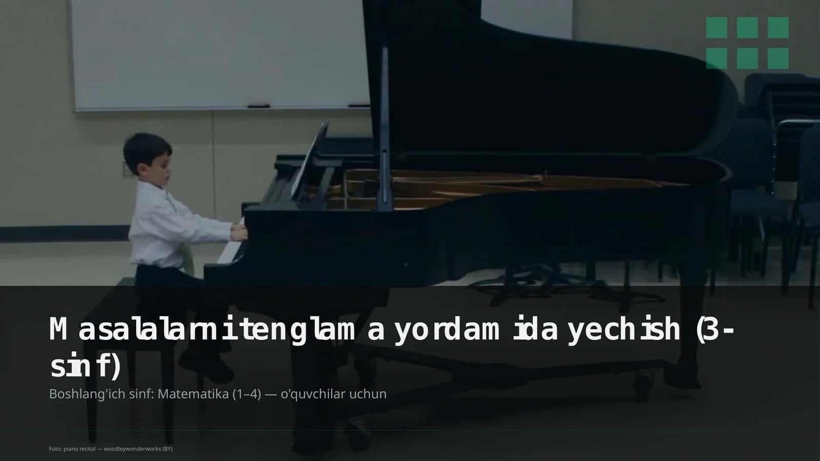 Masalalarni tenglama yordamida yechish (3-sinf)