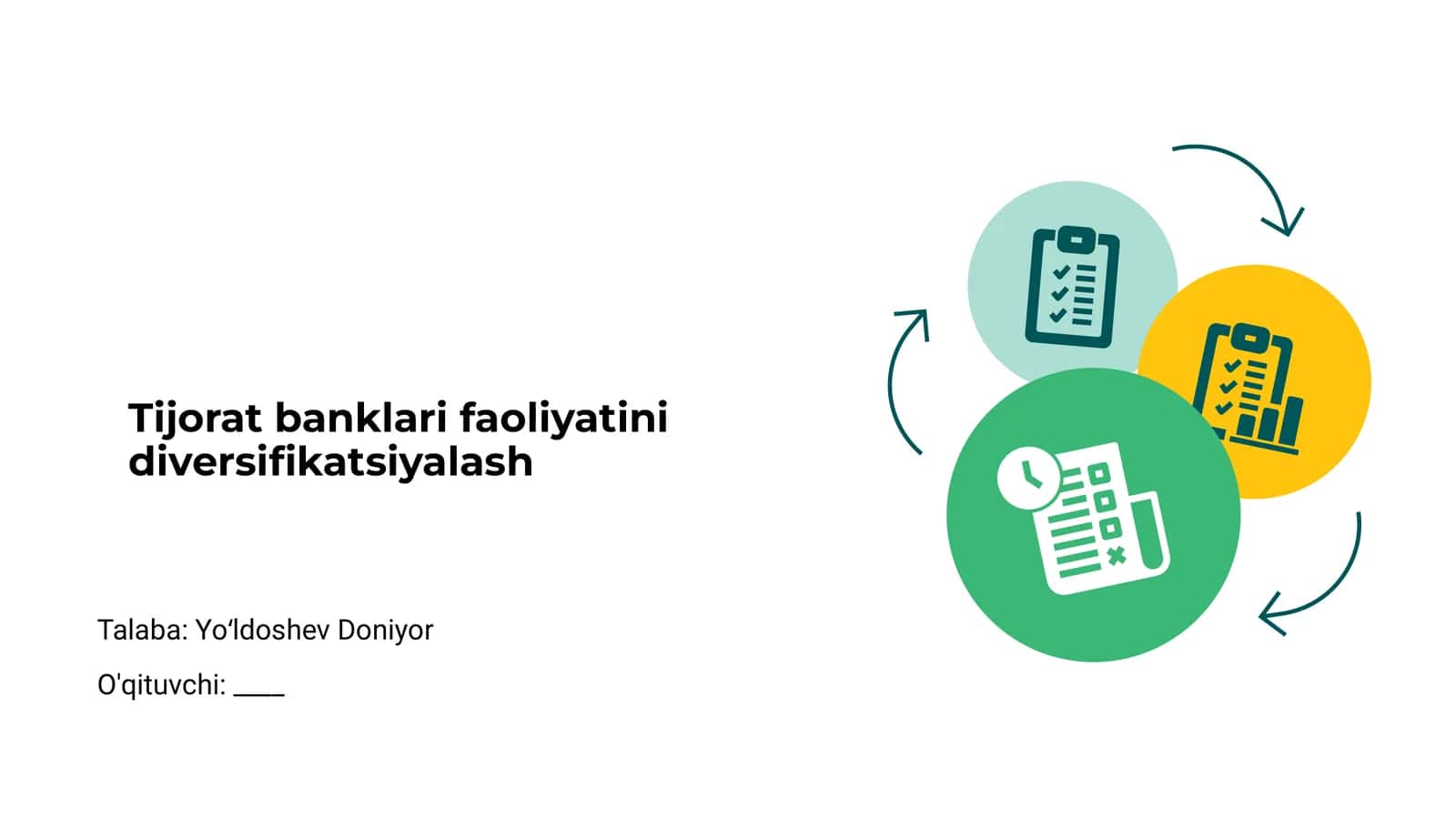 Tijorat banklarining asosiy faoliyati va diversifikatsiyasi