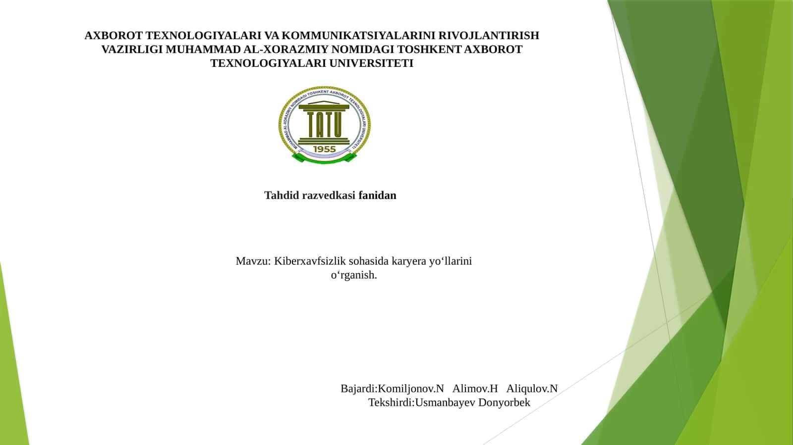 Kiberxavfsizlik sohasida karyerayo'llarni o'rganish