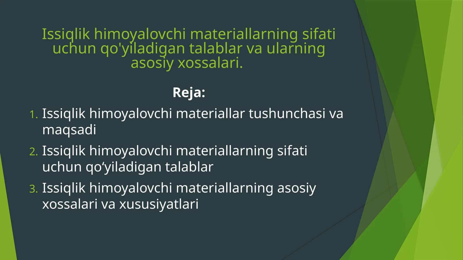 Issiqlik himoya loy'chimateriallari