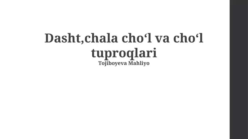 Dasht, chala cho'l va cho'l tuproqlari
