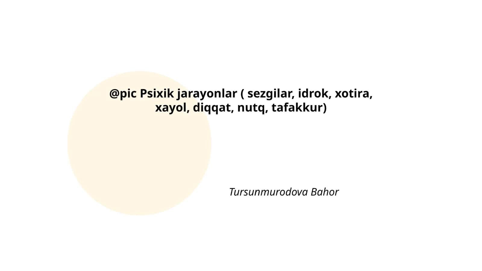 Psixik jarayonlar